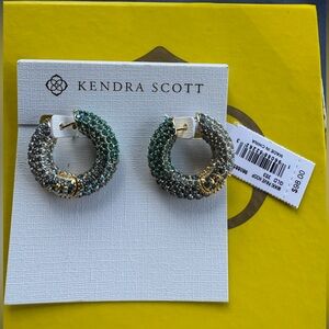 Kendra Scott Mikki Gold Pave Hoop Earrings